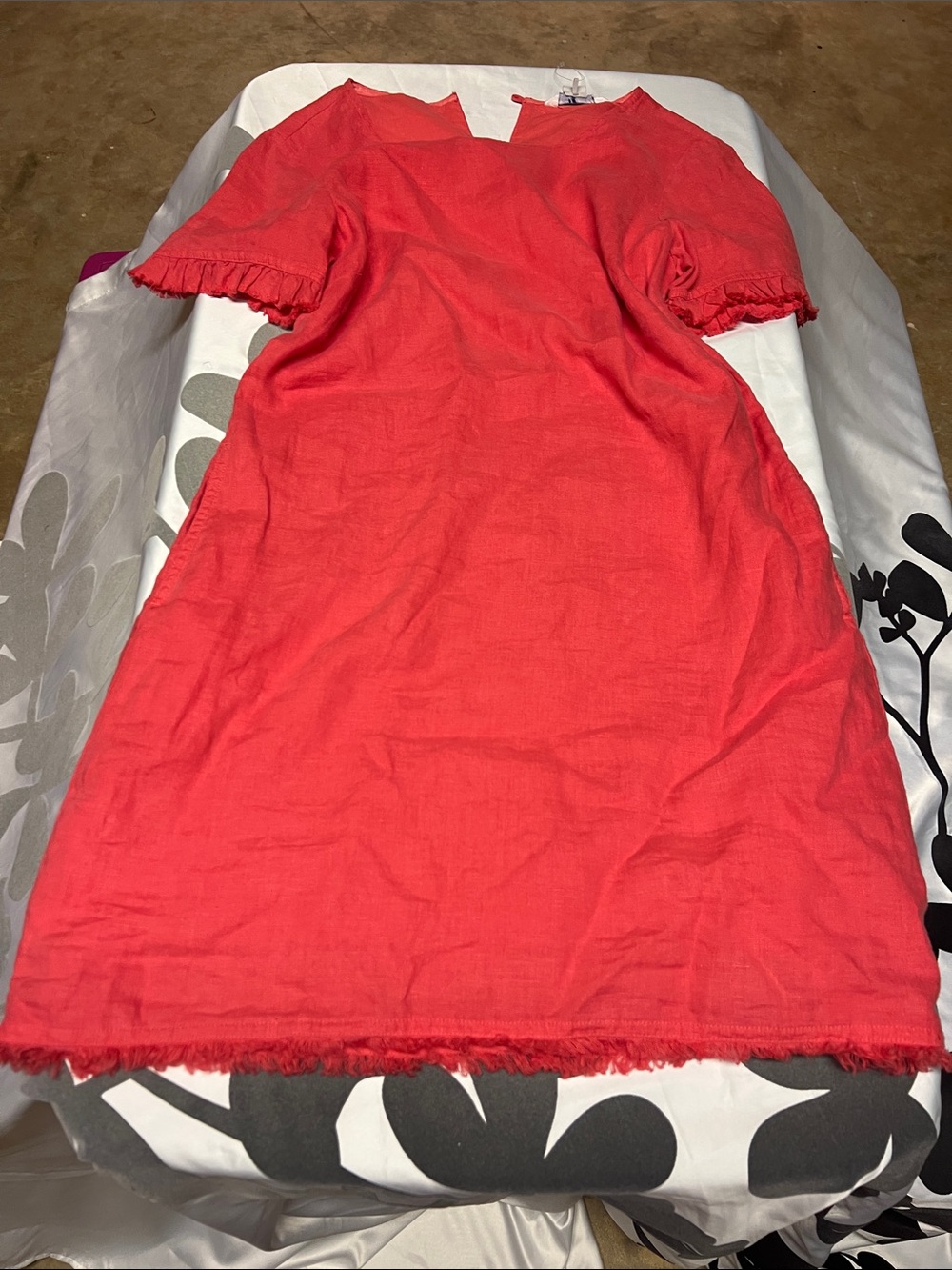 Tommy Bahama Coral Shift Dress with Ruffle Sleeves